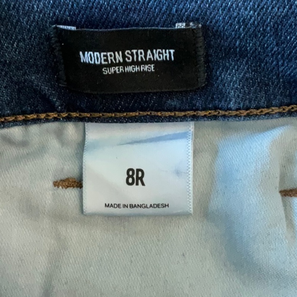 Express Modern Straight Super High Rise Jeans - Picture 5 of 6